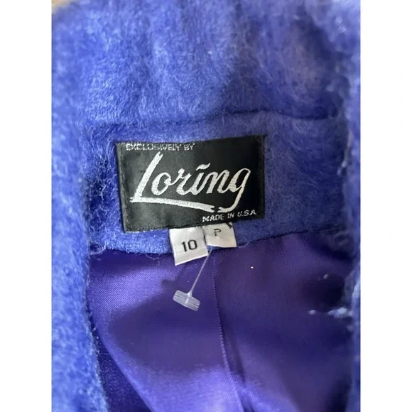 Women's Vtg Size 10 P Loring Super Soft Periwinkle Mohair Wool Coat Made In USA - Picture 2 of 10